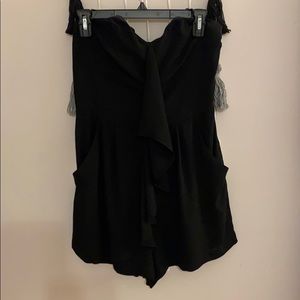 Strapless black romper